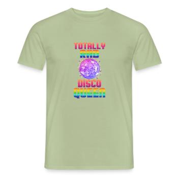Drôle Retro Groovy Club Vintage Disco Ball Party - T-shirt homme - vert sauge - Devant - AI Model Male 178 light (178cm)