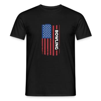 Sport Us Flag Bowling - Men's T-Shirt - black - Front - AI Model Male 178 light (178cm)