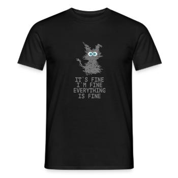 Lusitge cat funny saying - Men's T-Shirt - black - Front - AI Model Male 178 light (178cm)