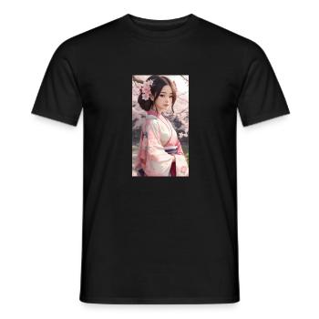 Hanami - beauté de la fleur de cerisier - T-shirt homme - noir - Devant - AI Model Male 178 light (178cm)
