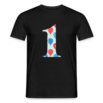 Ballon zum 1. Jubiläum - Männer T-Shirt - Schwarz - Vorne - AI Model Male 178 light (178cm)