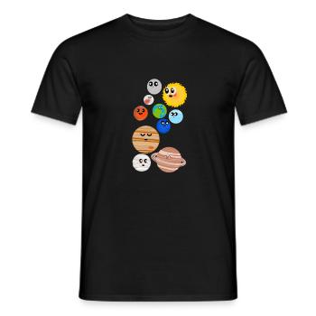 Planètes mignonnes - T-shirt homme - noir - Devant - AI Model Male 178 light (178cm)