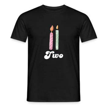 2nd Anniversary Candle - Men's T-Shirt - black - Front - AI Model Male 178 light (178cm)