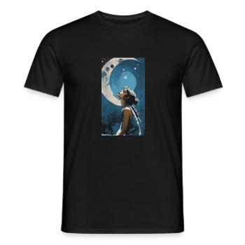 moon night girl - Männer T-Shirt - Schwarz - Vorne - AI Model Male 178 light (178cm)