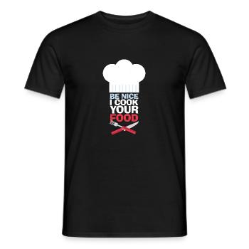 Soyez gentil, je cuisine votre cuisine de chef cuisinier - T-shirt homme - noir - Devant - AI Model Male 178 light (178cm)
