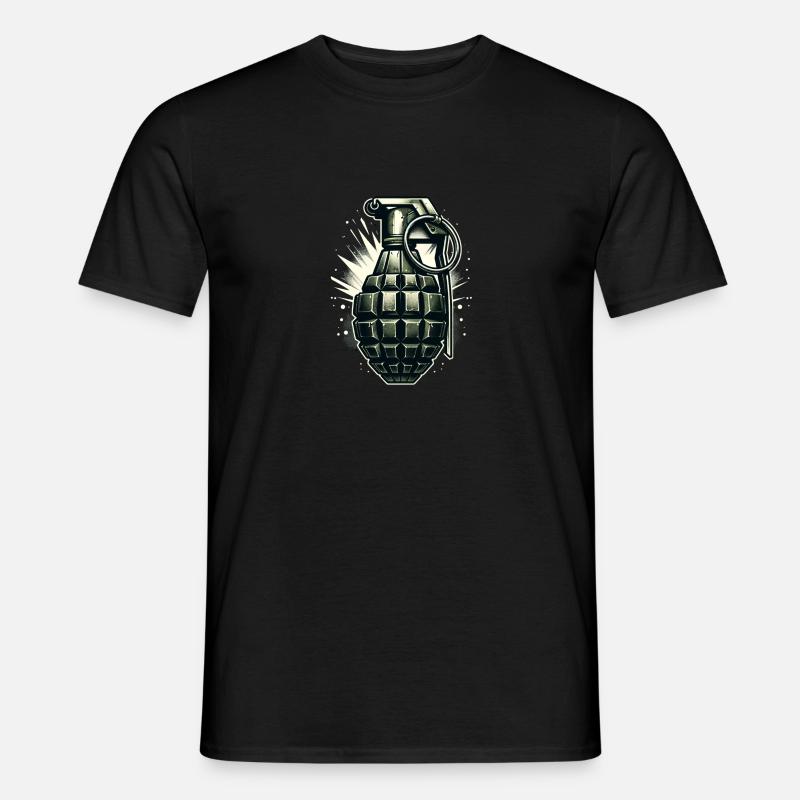 Detonate-Design: Klassische Granate - Männer T-Shirt - Schwarz