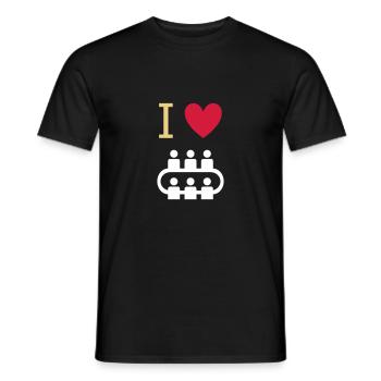 ★ Design colors changeable ★ I love meetings - Men's T-Shirt - black - Front - AI Model Male 178 light (178cm)