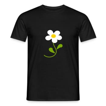 Daisy Flower White White Flower Flowers White - Men's T-Shirt - black - Front - AI Model Male 178 light (178cm)
