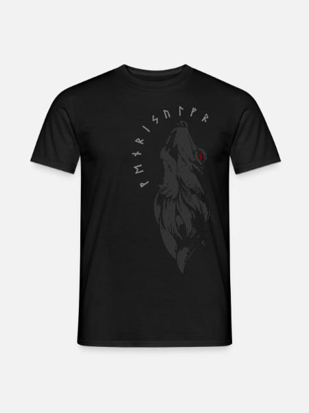 Fenrirwolf - Runen - Fenrir - Männer T-Shirt - Schwarz
