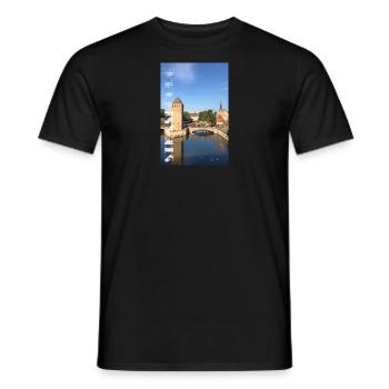 Strasbourg Alsace Ponts Couverts - T-shirt homme - noir - Devant - AI Model Male 178 light (178cm)