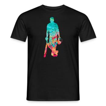 Cricket-Spieler in Popart - Männer T-Shirt - Schwarz - Vorne - AI Model Male 178 light (178cm)