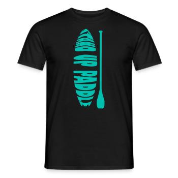 SUP Stand Up Paddle | Summer Vacation Sunset - Men's T-Shirt - black - Front - AI Model Male 178 light (178cm)