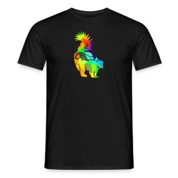 Stinktier Regenbogen Tiere Polygon - Männer T-Shirt - Schwarz - Vorne - AI Model Male 178 light (178cm)