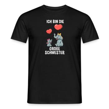 Elefanten Große Schwester - Ich bin der große - Männer T-Shirt - Schwarz - Vorne - AI Model Male 178 light (178cm)