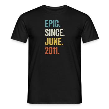 12e anniversaire 12 ans épiques depuis juin 2011 - T-shirt homme - noir - Devant - AI Model Male 178 light (178cm)