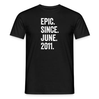 12e anniversaire 12 ans épiques depuis juin 2011 - T-shirt homme - noir - Devant - AI Model Male 178 light (178cm)