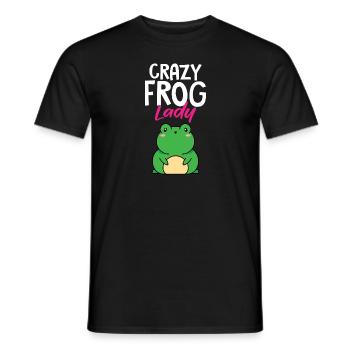 Funny Crazy Frog Lady Women Amphibian Herpetologis - Men's T-Shirt - black - Front - AI Model Male 178 light (178cm)