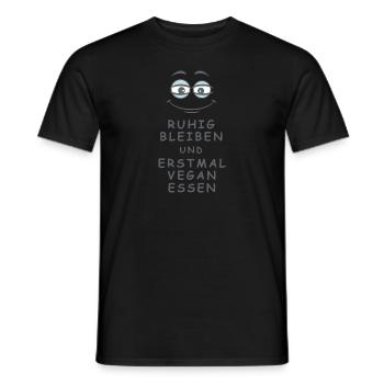 Vegan essen - Männer T-Shirt - Schwarz - Vorne - AI Model Male 178 light (178cm)