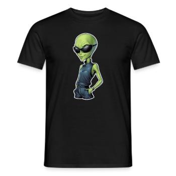 Cool Alien Woman - Men's T-Shirt - black - Front - AI Model Male 178 light (178cm)