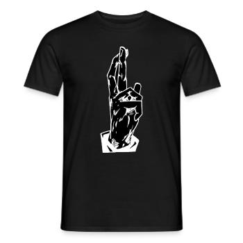 Anime Hand Sign Japanese Anime Manga - Men's T-Shirt - black - Front - AI Model Male 178 light (178cm)