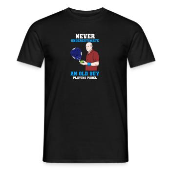 Padel Paddel Schläger Tennis Sport I Geschenk - Männer T-Shirt - Schwarz - Vorne - AI Model Male 178 light (178cm)