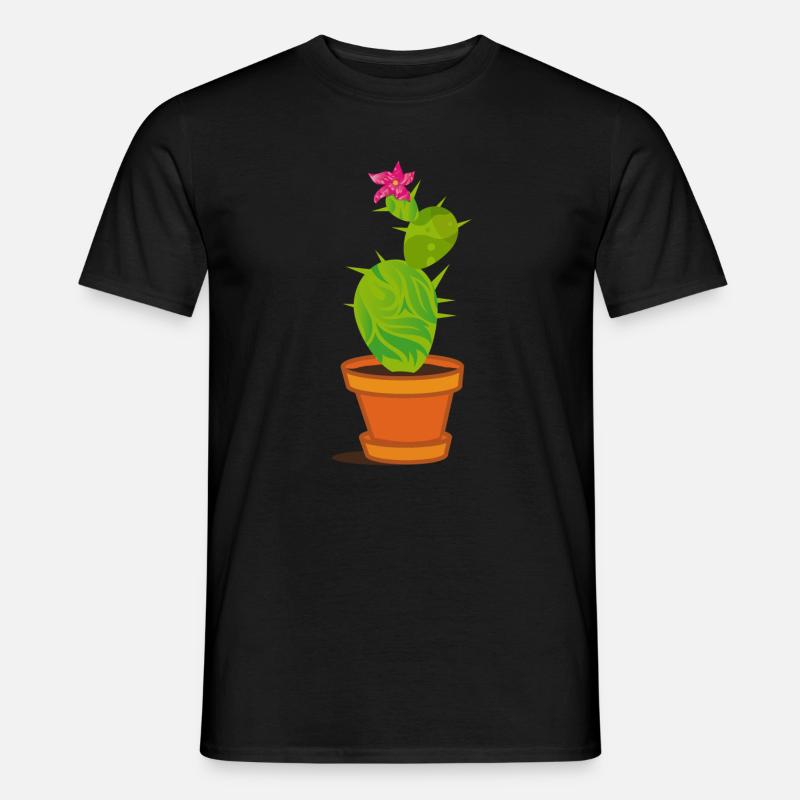 Un cactus avec une fleur - T-shirt homme - noir