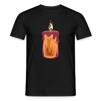 Bougie Illustration de lumière de Noël 1er Avent - T-shirt homme - noir - Devant - AI Model Male 178 light (178cm)