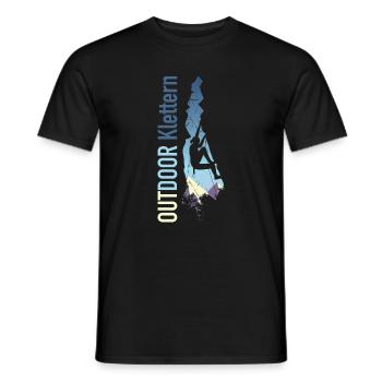 Outdoor Klettern - Männer T-Shirt - Schwarz - Vorne - AI Model Male 178 light (178cm)