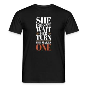 She Leads Quietly But Powerfully Women's Equality - Men's T-Shirt - black - Front - AI Model Male 178 light (178cm)