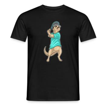 Sport de raquette de tennis de tennis à suricate - T-shirt homme - noir - Devant - AI Model Male 178 light (178cm)
