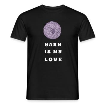 Yarn Is My Love – Lilac Yarn – Crochet & Knitting - Männer T-Shirt - Schwarz - Vorne - AI Model Male 178 light (178cm)