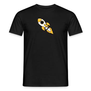 rocket space travel flying - Men's T-Shirt - black - Front - AI Model Male 178 light (178cm)
