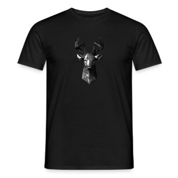 Polygon Design Deer Animal Head - Men's T-Shirt - black - Front - AI Model Male 178 light (178cm)