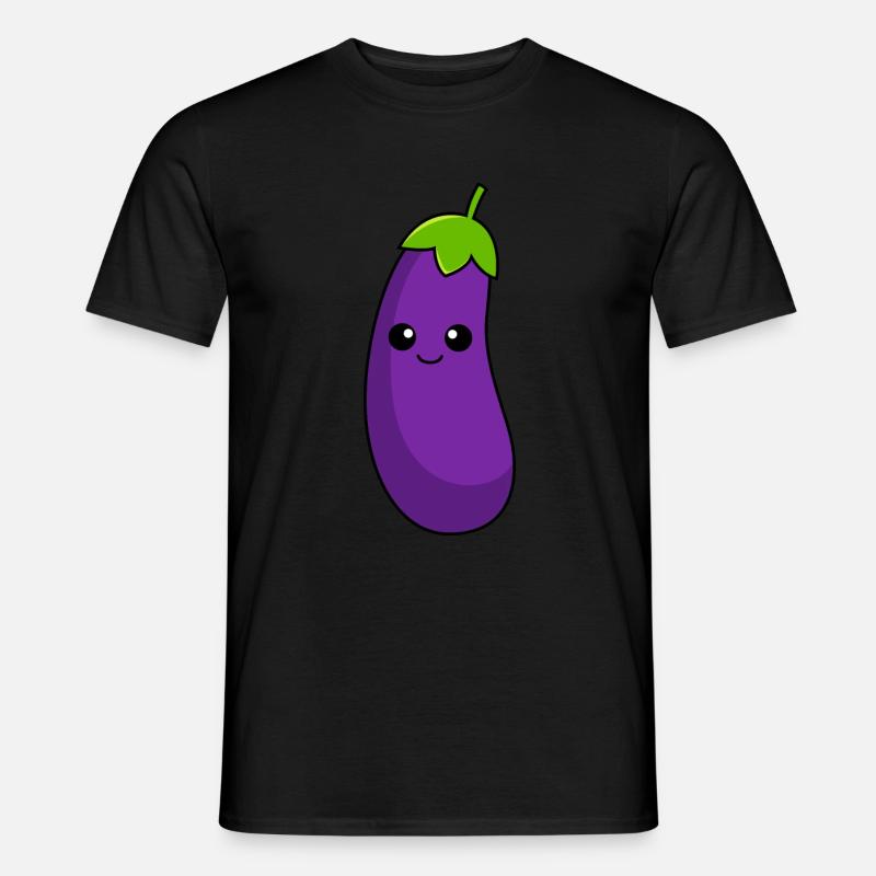 Aubergine Comic - Männer T-Shirt - Schwarz