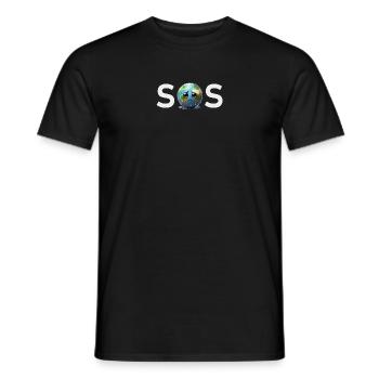 SOS - Pleurer Triste Terre Changement climatique - T-shirt homme - noir - Devant - AI Model Male 178 light (178cm)