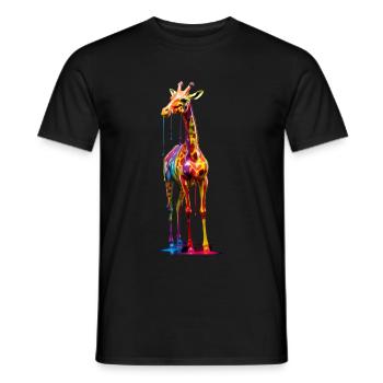 Rainbow Colored Giraffe - Männer T-Shirt - Schwarz - Vorne - AI Model Male 178 light (178cm)