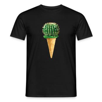 Kaktus mit Eiscreme - Männer T-Shirt - Schwarz - Vorne - AI Model Male 178 light (178cm)