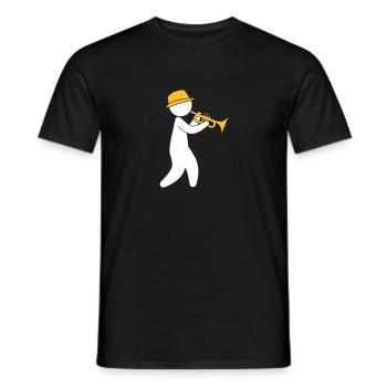 A Jazz Musician Plays The Trumpet - Men's T-Shirt - black - Front - AI Model Male 178 light (178cm)