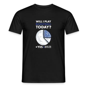 Sport Will I Play Basketball - Men's T-Shirt - black - Front - AI Model Male 178 light (178cm)