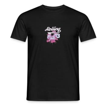Rouler dans 3 Fête d’anniversaire en patin à roulettes - T-shirt homme - noir - Devant - AI Model Male 178 light (178cm)
