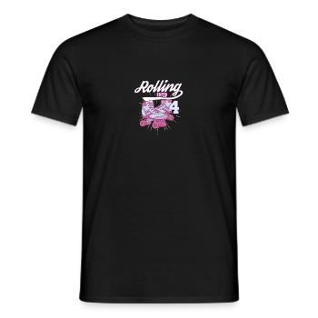 Rouler dans 4 Fête d’anniversaire en patin à roulettes - T-shirt homme - noir - Devant - AI Model Male 178 light (178cm)