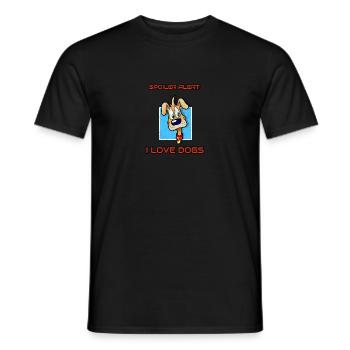 Spoiler Alert I Love Dogs Cartoon Canine - Men's T-Shirt - black - Front - AI Model Male 178 light (178cm)