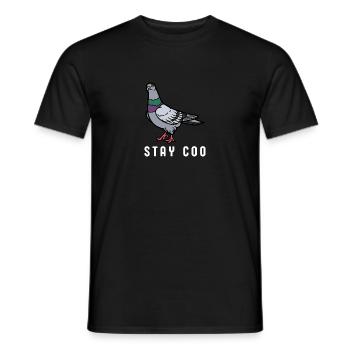 Stay Coo Bird | Funny Cool Pigeon Birding - Männer T-Shirt - Schwarz - Vorne - AI Model Male 178 light (178cm)