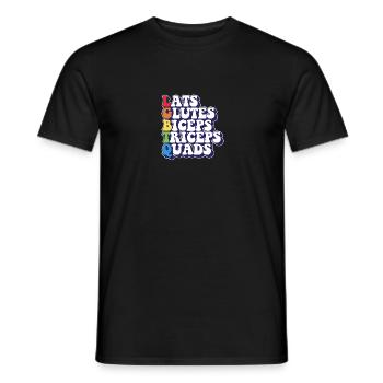 LGBTQ Rainbow Pride Lats Glutes Biceps Triceps - Männer T-Shirt - Schwarz - Vorne - AI Model Male 178 light (178cm)