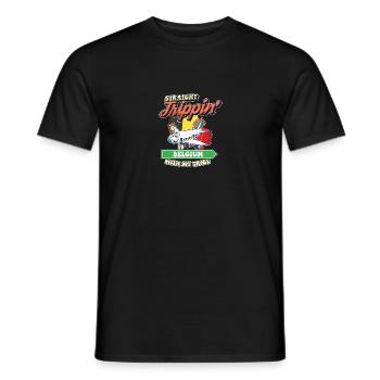 Straight Trippin' To Belgium With My Tribe Family - Men's T-Shirt - black - Front - AI Model Male 178 light (178cm)