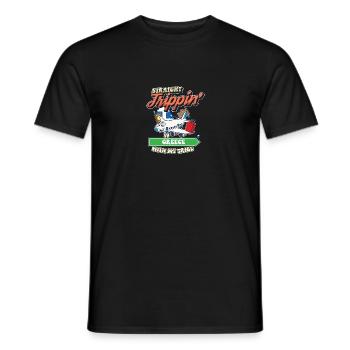 Voyage direct en Grèce avec ma famille tribe - T-shirt homme - noir - Devant - AI Model Male 178 light (178cm)