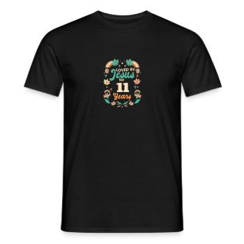 Aimé par Jésus pendant 11 ans 11e anniversaire - T-shirt homme - noir - Devant - AI Model Male 178 light (178cm)