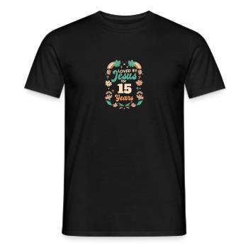 Loved By Jesus For 15 Years 15th Birthday - Männer T-Shirt - Schwarz - Vorne - AI Model Male 178 light (178cm)