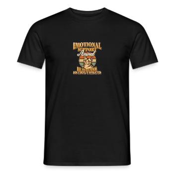 Emotional Support Animal Cat Illustration for Cat - Men's T-Shirt - black - Front - AI Model Male 178 light (178cm)