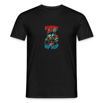 Cool Hip Hop Bunny DJ Rap Style - Men's T-Shirt - black - Front - AI Model Male 178 light (178cm)